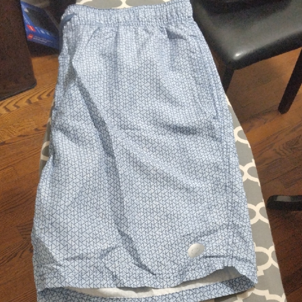 Calvin Klein Blue Geometric Swim Trunks